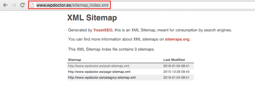 Crear un sitemap en WordPress Mapa Web wpdoctor